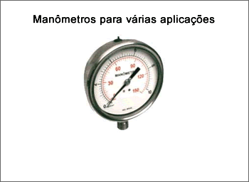 Manômetros totalmente de aço inoxidável, caixa estanque...